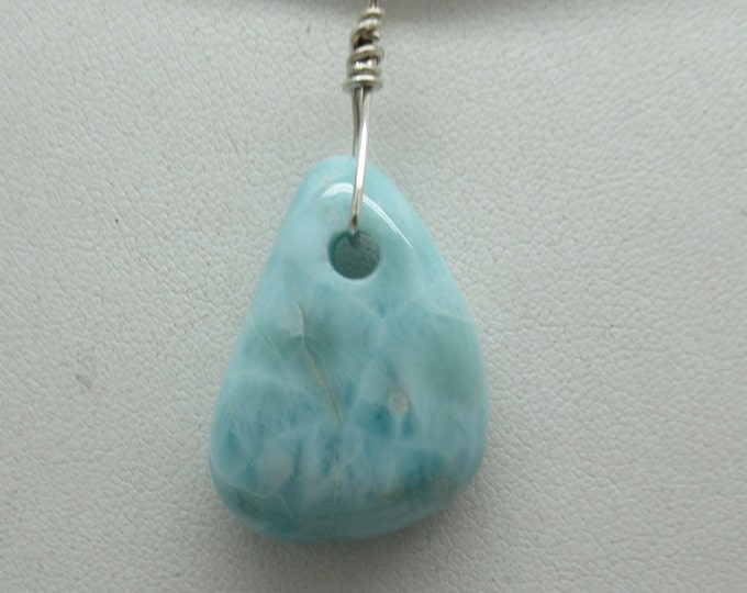 Larimar and Sterling Pendant