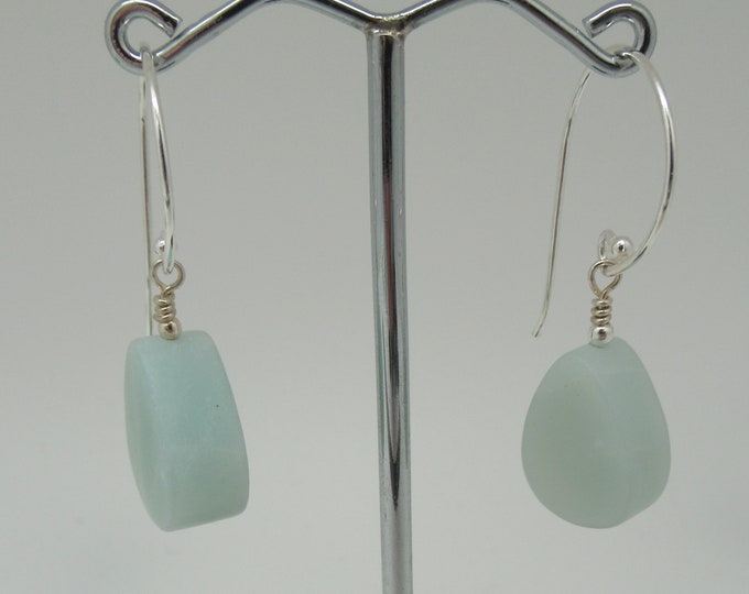 Matte Black Gold Amazonite Earrings