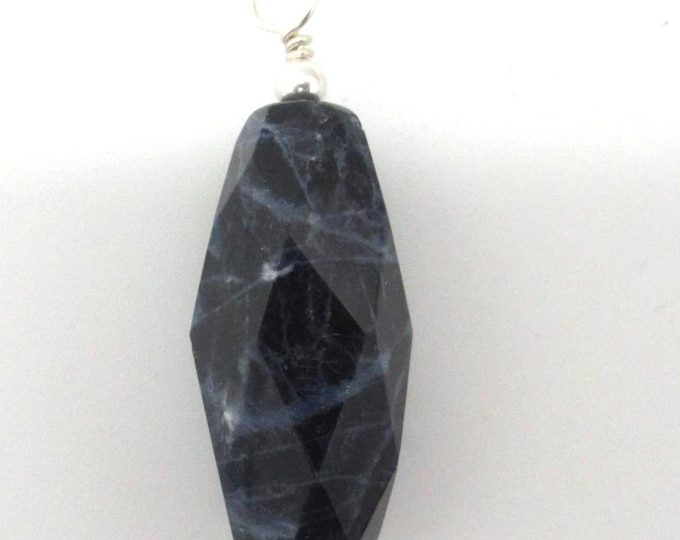 Sodalite and Sterling Pendant