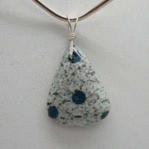 K2 and Sterling Pendant  {granite and azurite}