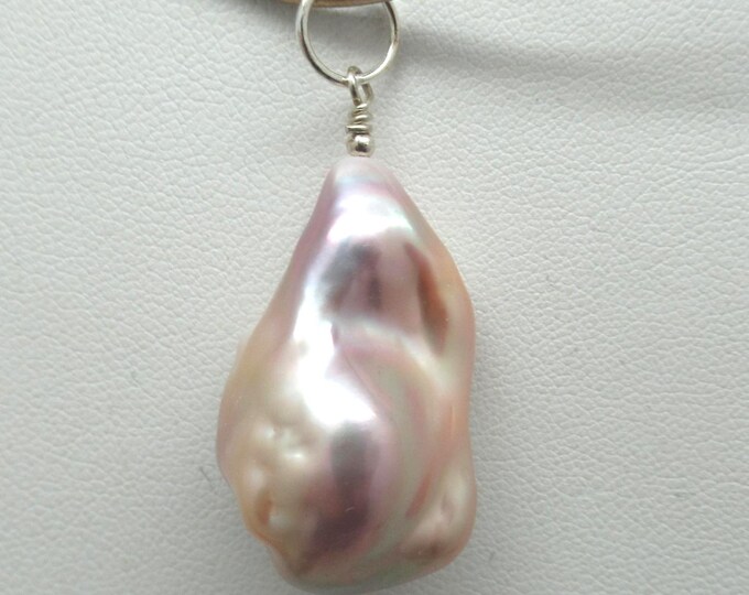 Pearl Natural Baroque and Sterling Pendant