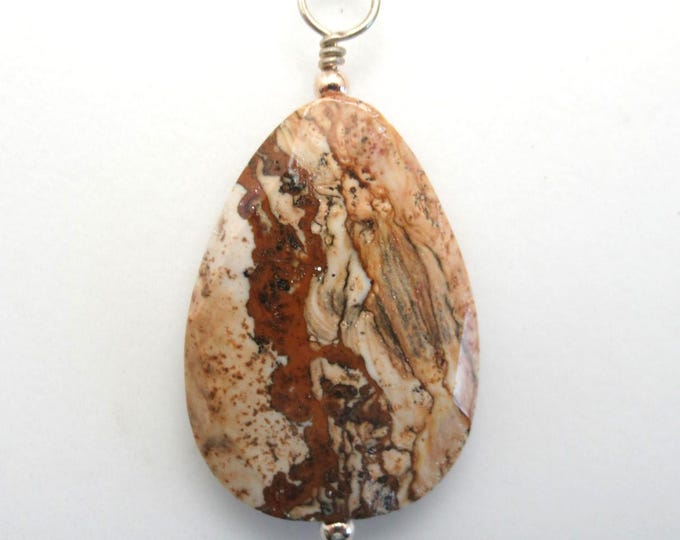 Picture Jasper and Sterling Pendant