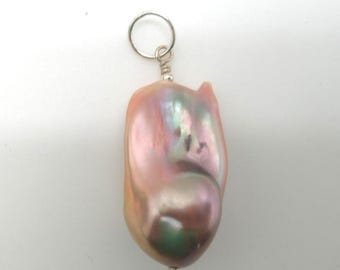 Pearl Natural Baroque and Sterling Pendant