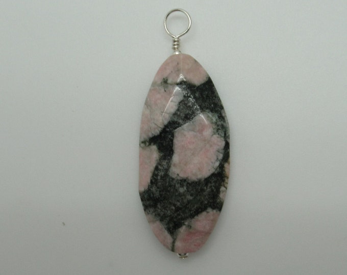 Pink Porphyry and Sterling Pendant