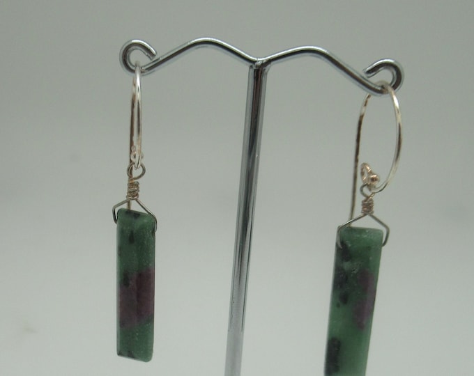 Ruby in Zoisite and Sterling Earrings