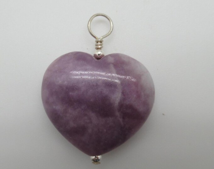 Lepidolite Heart Pendant