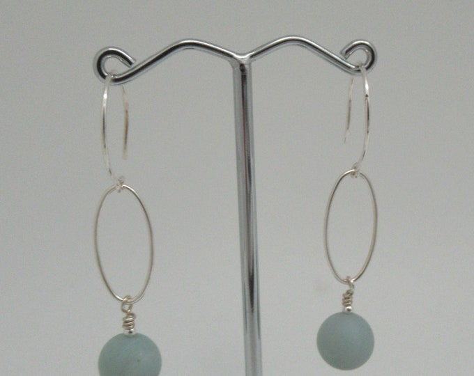 Matte Black Gold Amazonite Earrings