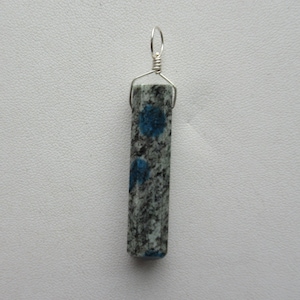 K2 and Sterling Point Pendant  {granite and azurite}