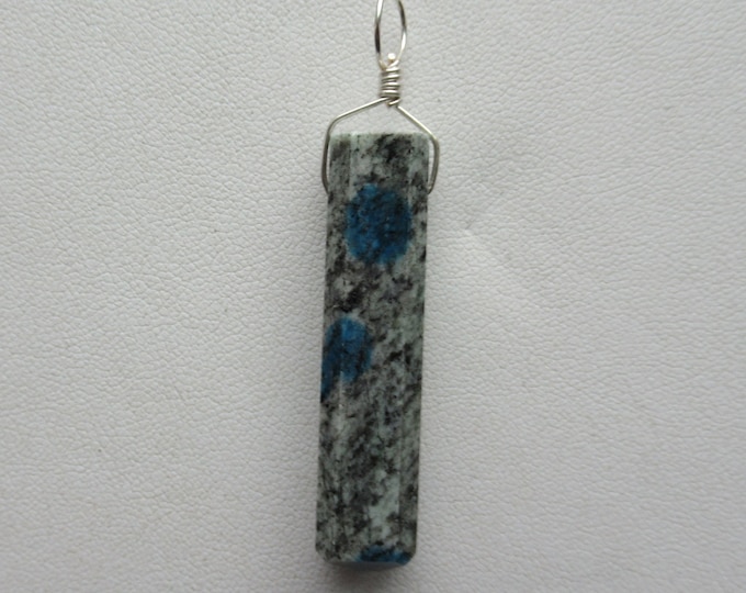 K2 and Sterling Point Pendant  {granite and azurite}