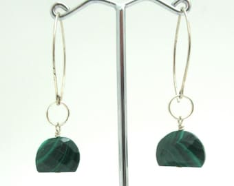 Malachite and Sterling earrings