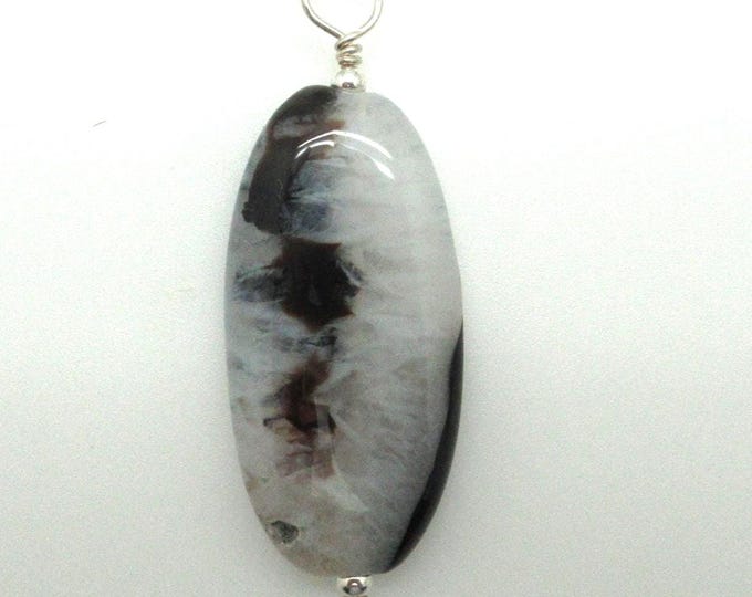 Sardonyx and Sterling Pendent  (striped onxy)