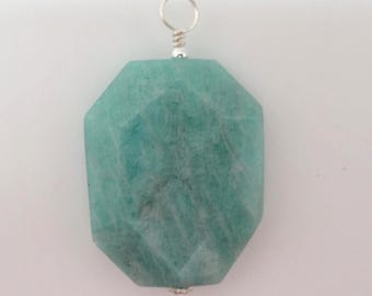 Amazonite and sterling pendant