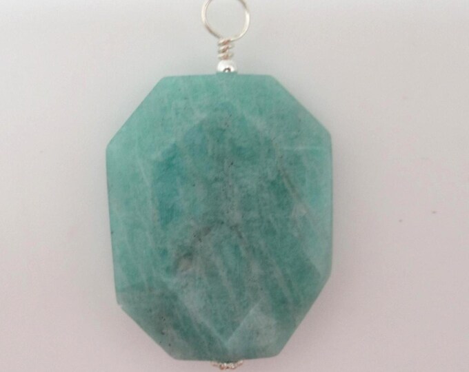 Amazonite and sterling pendant