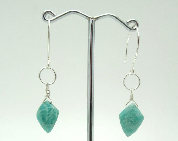 Amazonite and Sterling Silver Earrings