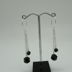 Onyx and Sterling Silver Earrings
