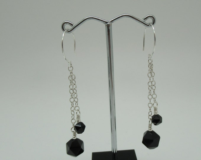 Onyx and Sterling Silver Earrings