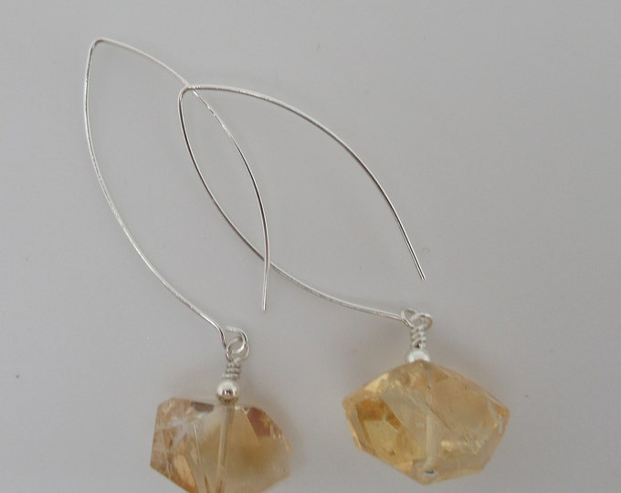 Citrine and Sterling  Earrings