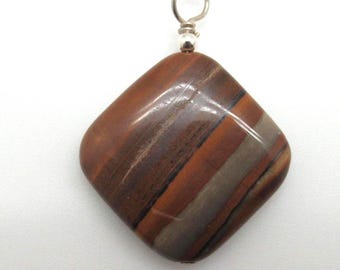 Tiger Iron Sterling Pendant