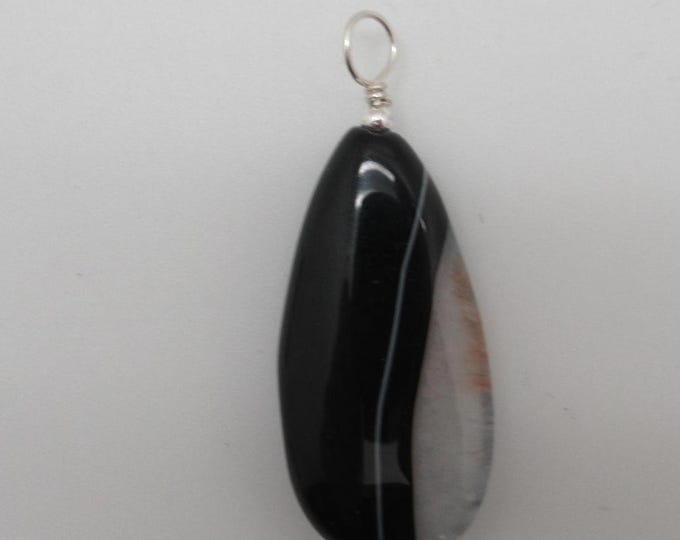 Onyx Sterling Pendant   (Sardonyx)