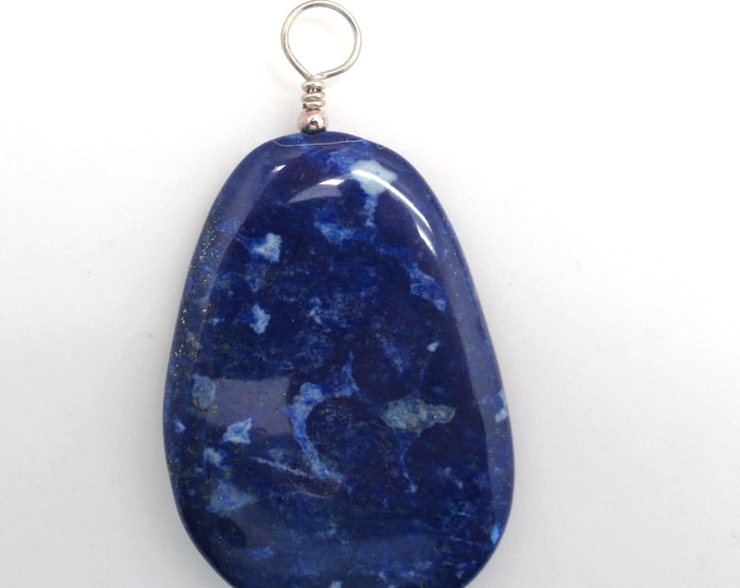Large Lapis lazuli and sterling silver pendant