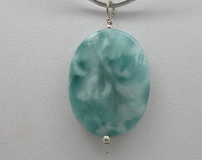 Green Moonstone Pendant with Sterling Findings