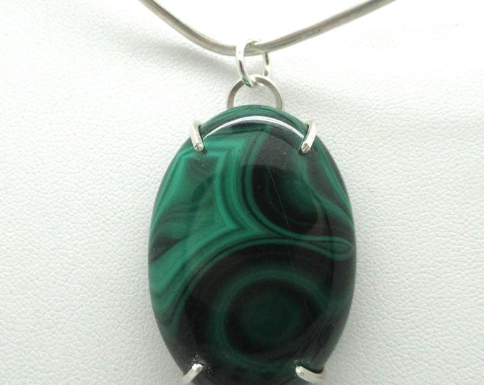 Malachite and Sterling Pendant