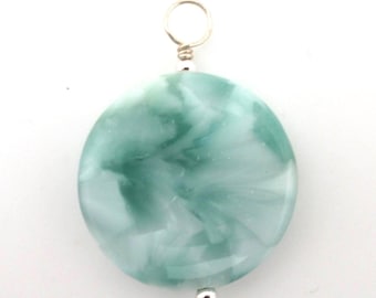 Green Moonstone Pendant with Sterling Findings