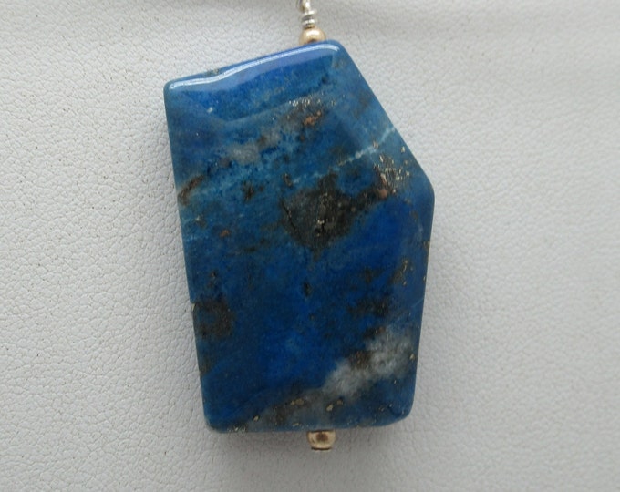 Lapis and Sterling Pendant gold filled accents