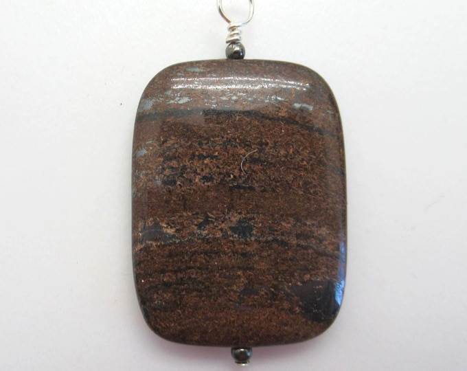 Bronzite and Sterling Pendant