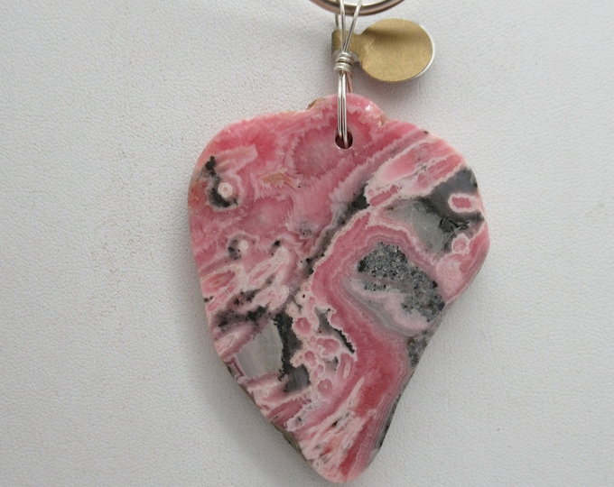 Rhodachrosite and Sterling Pendant  this is a large stone