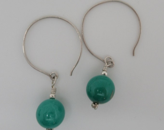 Chrysoprase and Sterling earrings