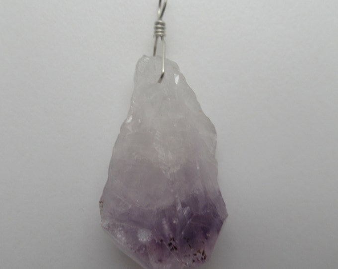 Rough Amethyst and Sterling Pendant
