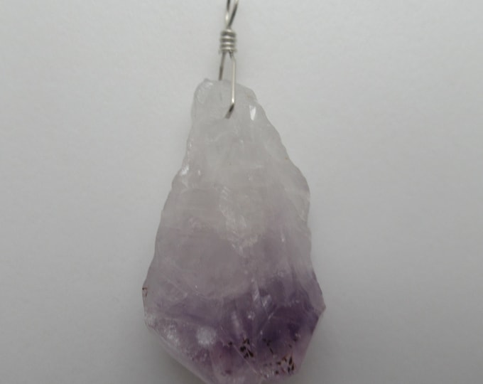 Rough Amethyst and Sterling Pendant