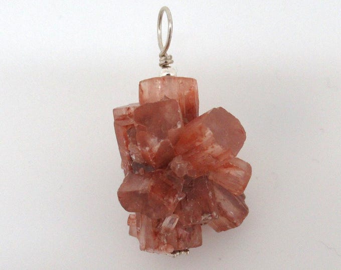 Aragonite Crystal and Sterling Pendant