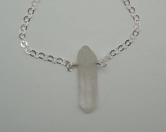 Crystal Quartz Point and Sterling Necklace
