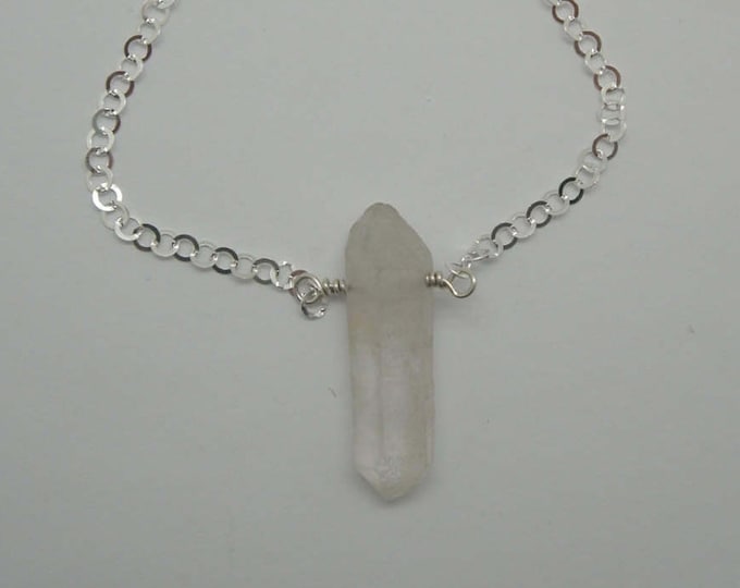 Crystal point and sterling necklace