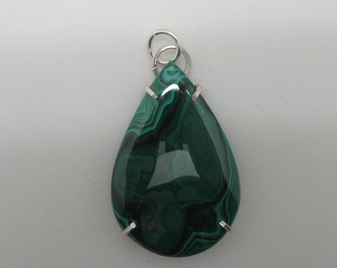 Malachite and Sterling Pendant