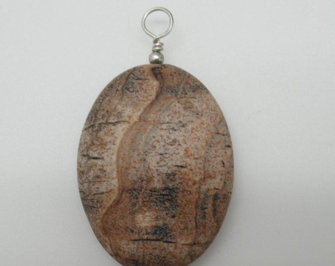 Picture Jasper and Sterling Pendant