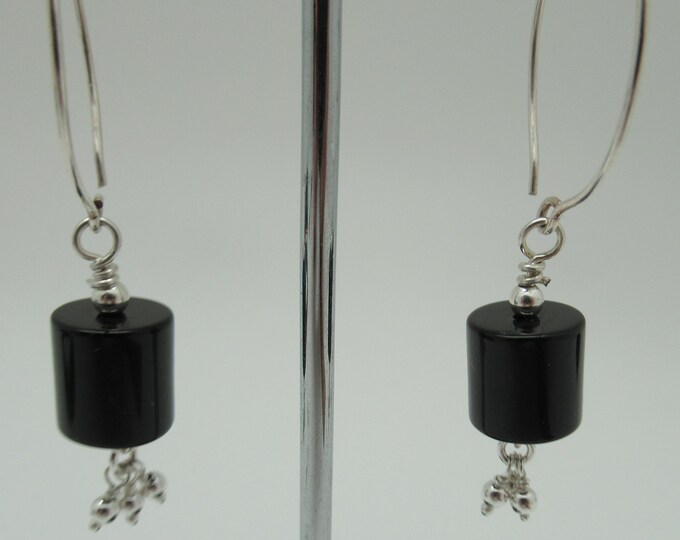 Onyx and Sterling Silver Earrings