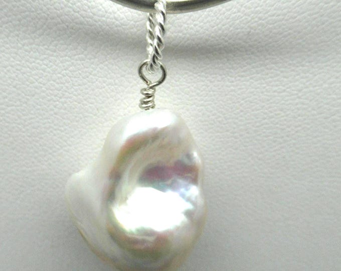 Natural Baroque Pearl and Sterling Pendant