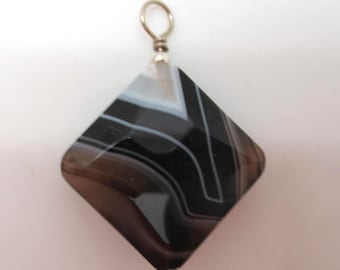 Sardonyx and Sterling Pendent