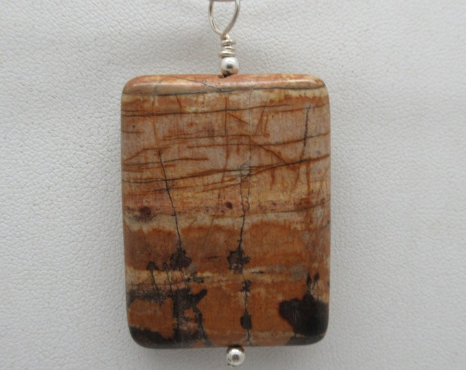 Picture Jasper  and Sterling Pendant