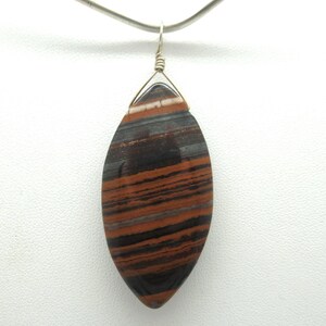 Tiger Iron Sterling Pendant