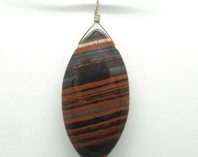 Tiger Iron Sterling Pendant