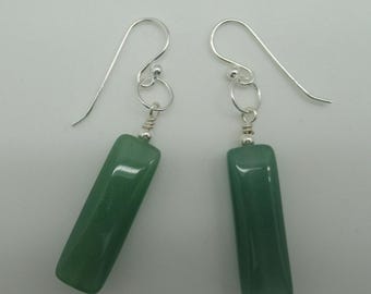 Green Aventurine and Sterling earrings