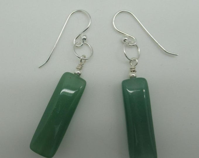 Green Aventurine and Sterling earrings