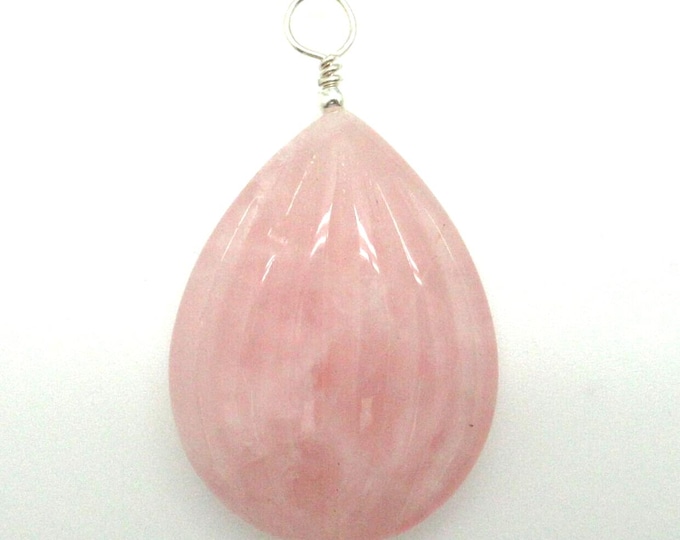 Rose Quartz and Sterling Pendant