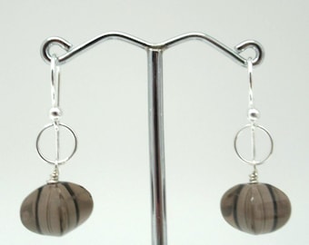 Smoky Quartz and Sterling Earrings