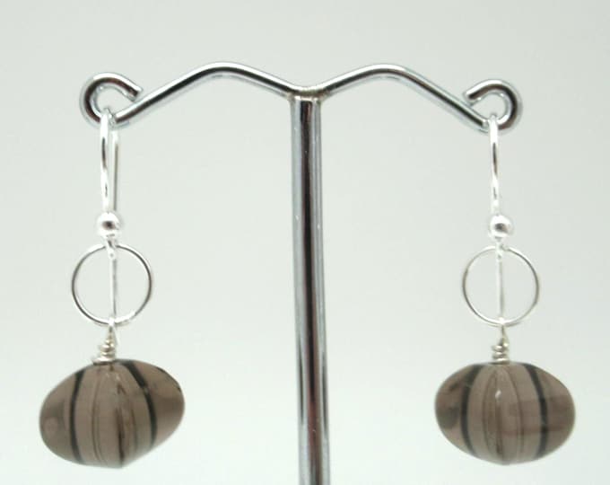 Smoky Quartz and Sterling Earrings