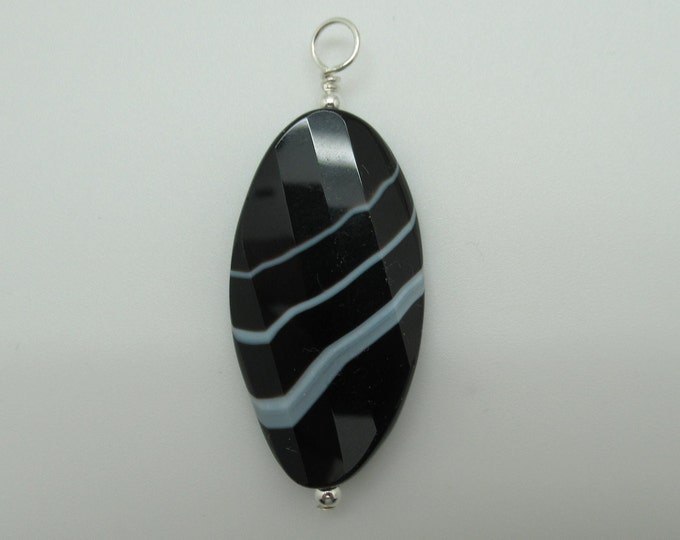 Sardonyx and Sterling Pendent  (striped onxy)